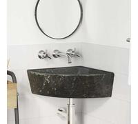 vidaXL Bassin d'angle suspendu au mur Gris (38-45) x (38-45) x 12 cm