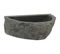 vidaXL Bassin de Salle de Bain Rustique Gris (30 37) X (25 30) 12cm en Pierre de rivière, Mural avec Finition polie. Il a Un Design elliptique, Parfait pour l'intérieur. Idéal pour l'hiver et Le Prin