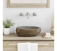 vidaXL Bassin Gris clair (30-37) x (25-30) x 12 cm Pierre de Rivière