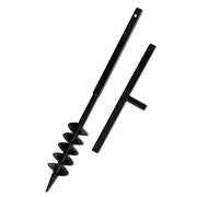 vidaXL Tarière de sol avec mèche de tarière spirales 100 mm Acier Noir