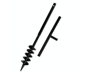 vidaXL Bêche et Tarière Manuelle 100 mm Double Spirale Acier Noir Outil Jardin