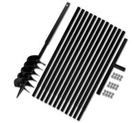 vidaXL Bêche et tarière manuelle 150 mm – Rallonge 13 m acier