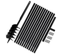 vidaXL Bêche et tarière manuelle 150 mm – Rallonge 13 m acier