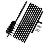 vidaXL Bêche et Tarière Manuelle 150 mm avec Rallonge 9 m Acier Sol Jardin