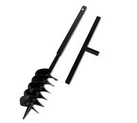 vidaXL Bêche et Tarière Manuelle 150 mm Double spirale Acier Noir Outil Jardin