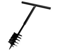 Tarière de sol avec mèche de tarière 180 mm Acier Noir