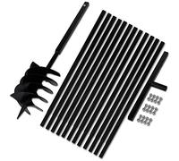 vidaXL Bêche et Tarière Manuelle avec Rallonge Outils Sol de Jardin Poignée