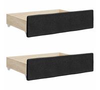 vidaXL Tiroirs de lit 2 pcs, bois d'ingénierie, tissu polyester, noir