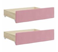 vidaXL Tiroirs de lit 2 pcs rose bois d'ingénierie et velours