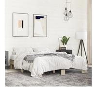 vidaXL Bed Frame Sonoma Oak 150x200 cm Engineered Wood and Metal, bed, guest bed, double bed, bedroom furniture, bed base 3280233