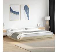 vidaXL Bed Frame with LED Lights Sonoma Oak 180x200cm Engineered Wood, bedroom furniture, bed base, pallet bed, bed, double 3281079