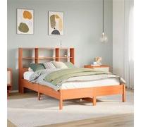 vidaXL Bed met boekenkast zonder matras grenenhout wasbruin 120x190 cm3322890 Marron G