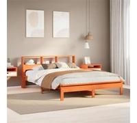 vidaXL Bed met boekenkast zonder matras grenenhout wasbruin 120x190 cm855731 Marron G