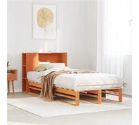 vidaXL Bed met boekenkast zonder matras hout wasbruin 100x200 cm3323904 Blanc G