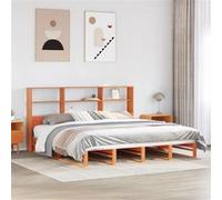 vidaXL Bed met boekenkast zonder matras hout wasbruin 180x200 cm3323931 Blanc G