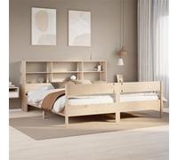 vidaXL Bed met boekenkast zonder matras massief grenenhout 180x200 cm3322978 Marron G