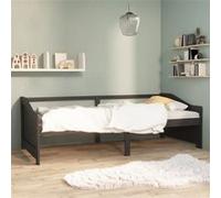 Vidaxl Lit De Repos 3 Places Gris Foncé Bois De Pin Massif 90x200 Cm Marron