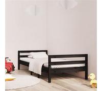vidaXL Bedframe 75x190 cm massief grenenhout zwart821643 Noir G