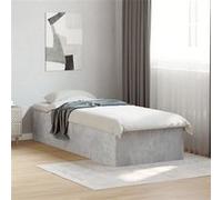 vidaXL Cadre de lit Gris béton 100x200 cm Bois d'ingénierie, Meuble de Chambre à Coucher, sommier, lit à Panneaux, lit, lit Simple, lit Plate-Forme