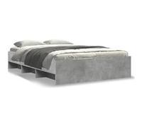 vidaXL Bedframe bewerkt hout betongrijs 135x190 cm3295691 Gris G