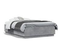 vidaXL Bedframe bewerkt hout betongrijs 140x190 cm3209733 Gris G
