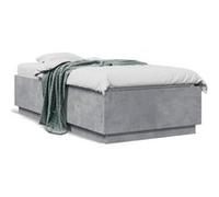 vidaXL Bedframe bewerkt hout betongrijs 75x190 cm3209761 Gris G
