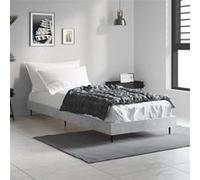 Vidaxl Cadre De Lit Gris Béton 75x190 Cm Bois D'ingénierie Marron