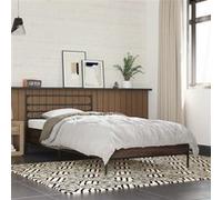 vidaXL Bedframe bewerkt hout en metaal bruin eikenkleurig 100x200 cm845591 Marron G