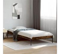 vidaXL Cadre de lit sans matelas chêne fumé 100x200 cm Multicolore