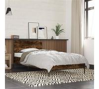 vidaXL Bedframe bewerkt hout en metaal gerookt eikenkleurig 100x200 cm845524 Marron G