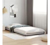 vidaXL Bedframe bewerkt hout en metaal grijs sonoma eiken 75x190 cm845189 Gris G