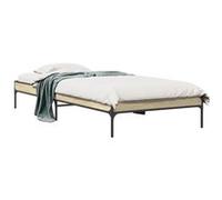 vidaXL Bedframe bewerkt hout en metaal sonoma eikenkleurig 75x190 cm845057 Marron G