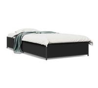 vidaXL Bedframe bewerkt hout en metaal zwart 100x200 cm845106 Noir G