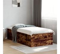 vidaXL Bedframe bewerkt hout gerookt eikenkleurig 100x200 cm3280962 Marron G