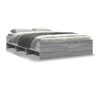 vidaXL Bedframe bewerkt hout grijs sonoma eikenkleurig 120x190 cm3295700 Gris G