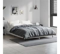 vidaXL Bedframe bewerkt hout grijs sonoma eikenkleurig 135x190 cm832291 Gris G
