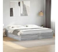 vidaXL Bedframe bewerkt hout grijs sonoma eikenkleurig 200x200 cm3280991 Gris G