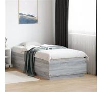 vidaXL Cadre de lit double adulte 150x200 cm Bois d'ingénierie Noir