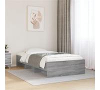 vidaXL Bedframe bewerkt hout grijs sonoma eikenkleurig 75x190 cm3295714 Gris G