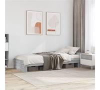 Vidaxl Cadre De Lit Sonoma Gris 90x190 Cm Bois D'ingénierie Marron