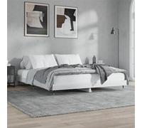 vidaXL Bedframe bewerkt hout hoogglans wit 140x200 cm832143 Blanc G