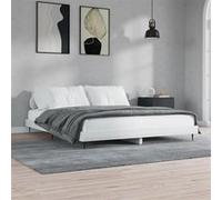 vidaXL Cadre de lit blanc brillant 160x200 cm bois d'ingénierie