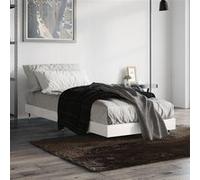 vidaXL Bedframe bewerkt hout hoogglans wit 75x190 cm832207 Blanc G