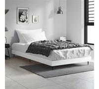 vidaXL Bedframe bewerkt hout hoogglans wit 90x200 cm832271 Blanc G