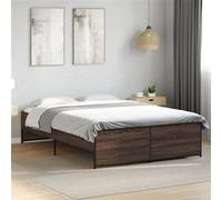 vidaXL Bedframe bewerkt hout metaal bruin eikenkleur 120x200 cm3279896 Marron G