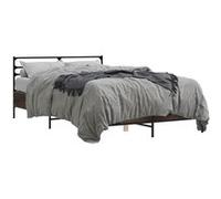 vidaXL Bedframe bewerkt hout metaal bruin eikenkleur 140x190 cm3280081 Marron G