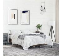 vidaXL Bedframe bewerkt hout metaal bruin eikenkleur 140x200 cm3280046 Marron G