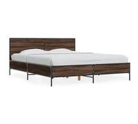 vidaXL Bedframe bewerkt hout metaal bruin eikenkleur 150x200 cm3280006 Marron G