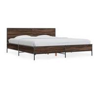 vidaXL Bedframe bewerkt hout metaal bruin eikenkleur 200x200 cm3280021 Marron G