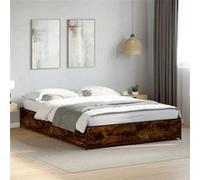 Vidaxl Cadre De Lit Sans Matelas Chêne Fumé 120x190 Cm Multicolore
